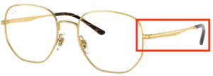 Patillas originales Ray-Ban RB3682V Vista, color 2500 · Oro