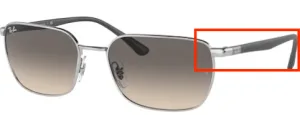 Patillas originales Ray-Ban RB3684, color 003 · Plata