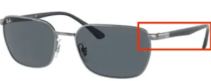 Patillas originales Ray-Ban RB3684, color 004 · Gunmetal