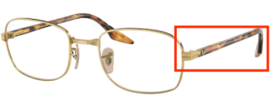 Patillas originales Ray-Ban RB3690V Vista, color 2500 · Oro