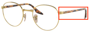 Patillas originales Ray-Ban RB3691V Vista, color 2500 · Oro