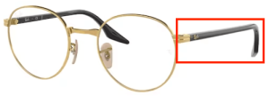 Patillas originales Ray-Ban RB3691V Vista, color 3122 · Oro