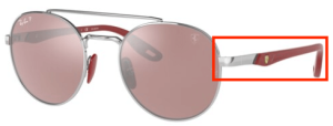 Patillas originales Ray-Ban RB3696M, color F007 · Ferrari plata