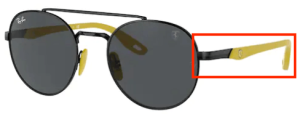 Patillas originales Ray-Ban RB3696M, color F028 · Negro