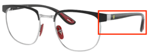 Patillas originales Ray-Ban RB3698V Vista, color F060 · Negro sobre plata