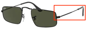 Patillas originales Ray-Ban RB3957 Julie, color 002 · Negro