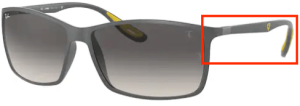 Patillas originales Ray-Ban RB4179M Ferrari, color F608 · Gris mate