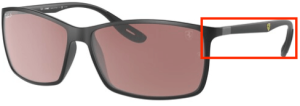 Patillas originales Ray-Ban RB4179M Ferrari, color F655 · Negro