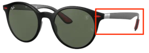 Patillas originales Ray-Ban RB4296M, color F602 · Ferrari negro mate