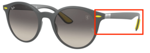 Patillas originales Ray-Ban RB4296M, color F608 · Gris mate