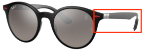 Patillas originales Ray-Ban RB4296M, color F652 · Negro