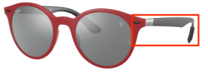 Patillas originales Ray-Ban RB4296M, color F653 · Rojo