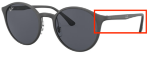 Patillas originales Ray-Ban RB4336, color 601S · Negro mate