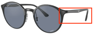 Patillas originales Ray-Ban RB4336CH, color 601 · Negro