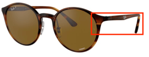 Patillas originales Ray-Ban RB4336CH, color 820 · Stripped rojo habana