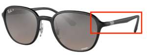 Patillas originales Ray-Ban RB4341CH, color 601S · Negro mate