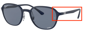 Patillas originales Ray-Ban RB4341CH, color 6331 · Azul mate