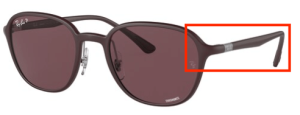 Patillas originales Ray-Ban RB4341CH, color 6445 · Violeta oscuro