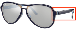 Patillas originales Ray-Ban RB4355 Vagabond, color 6546 · Azul claro