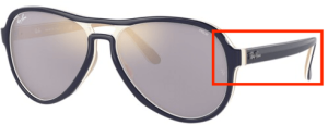 Patillas originales Ray-Ban RB4355 Vagabond, color 6548 · Azul