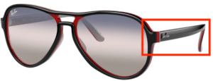 Patillas originales Ray-Ban RB4355 Vagabond, color 6549 · Negro