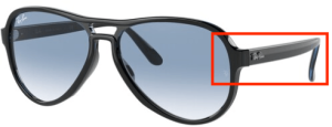 Patillas originales Ray-Ban RB4355 Vagabond, color 6603 · Negro