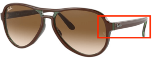 Patillas originales Ray-Ban RB4355 Vagabond, color 6604 · Marrón sobre verde