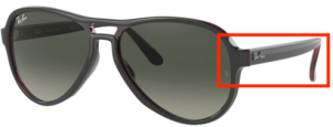 Patillas originales Ray-Ban RB4355 Vagabond, color 6605 · Transparente gris