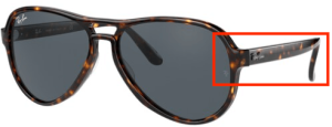 Patillas originales Ray-Ban RB4355 Vagabond, color 902 · Carey