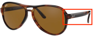 Patillas originales Ray-Ban RB4355 Vagabond, color 954 · Carey claro