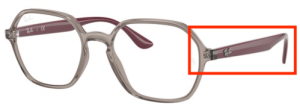 Patillas originales Ray-Ban RB4361V Vista, color 8083 · Transparente gris