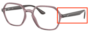 Patillas originales Ray-Ban RB4361V Vista, color 8139 · Transparente violeta