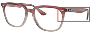 Patillas originales Ray-Ban RB4362V Vista, color 8145 · Bordeaux