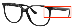 Patillas originales Ray-Ban RB4378V Vista, color 2000 · Negro brillo