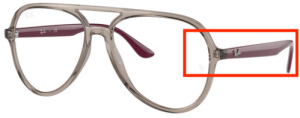 Patillas originales Ray-Ban RB4376V Vista, color 8083 · Transparente gris