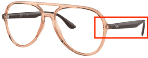 Patillas originales Ray-Ban RB4376V Vista, color 8172 · Transparente marrón