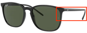 Patillas originales Ray-Ban RB4387, color 601 · Negro