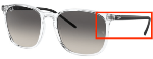 Patillas originales Ray-Ban RB4387, color 6477 · Transparente