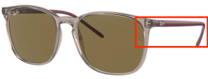 Patillas originales Ray-Ban RB4387, color 6572 · Transparente gris