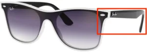 Patillas originales Ray-Ban RB4440N Pantalla BLAZE WAYFARER, color 6416 · Blanco