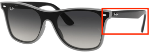 Patillas originales Ray-Ban RB4440N Pantalla BLAZE WAYFARER, color 6415 · Gris
