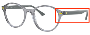 Patillas originales Ray-Ban RB5404M Vista, color F665 · Transparente gris