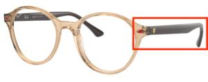 Patillas originales Ray-Ban RB5404M Vista, color F666 · Transparente marrón