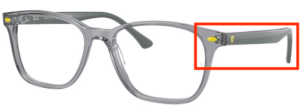 Patillas originales Ray-Ban RB5405M Vista, color F665 · Transparente gris