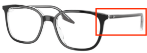 Patillas originales Ray-Ban RB5406 Vista, color 2034 · Superior negro sobre transparente