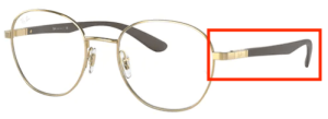 Patillas originales Ray-Ban RB6461 Vista, color 2500 · Oro