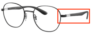 Patillas originales Ray-Ban RB6461 Vista, color 2509 · Negro brillo