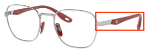 Patillas originales Ray-Ban RB6484M Vista, color F007 · Plata