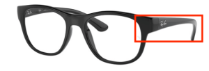 Patillas originales Ray-Ban RB7191 Vista, color 2000 · Negro brillo