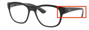 Patillas originales Ray-Ban RB7191 Vista, color 2034 · Superior negro sobre transparente